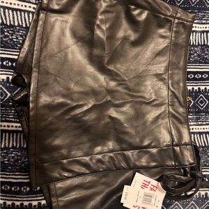 Black Faux Leather Shorts